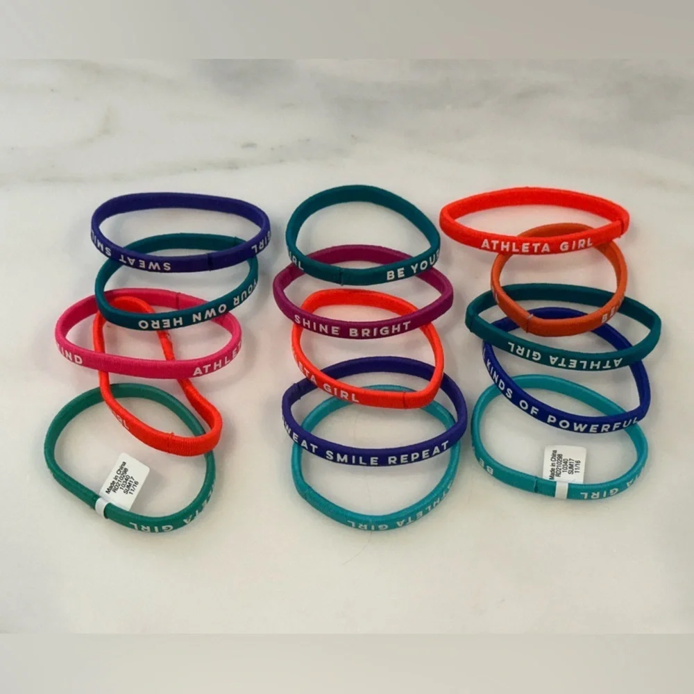 Athleta Girl Mulit Color Hair Ties Bands set of 15